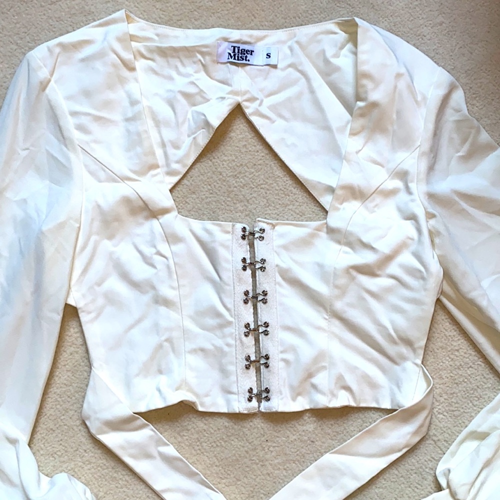 Tiger Mist corset open back tie top